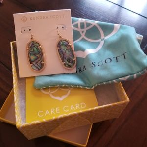 Kendra Scott Elle Dangle Gold Abalone Shell Earrin